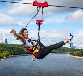 Полет на zipline, экстрим, подарочные сертификаты