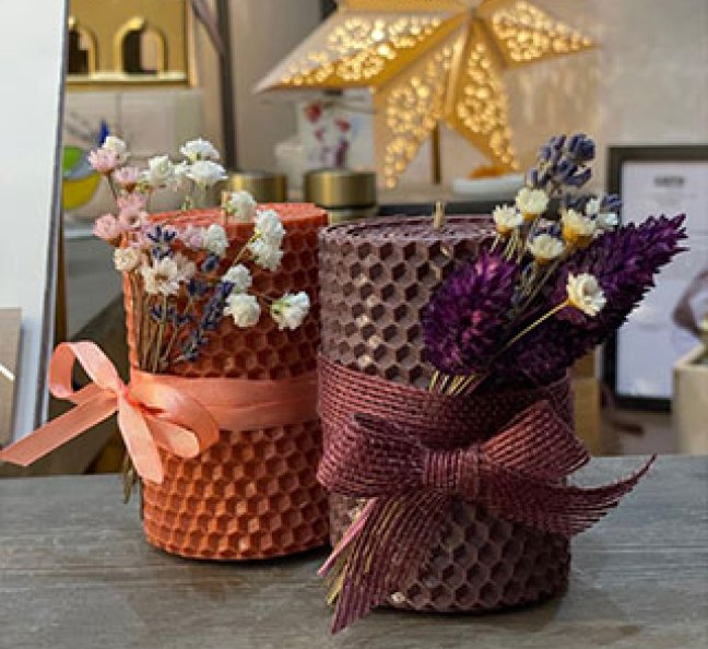 Мастер-класс медовые свечи с сухоцветами, фото 4.